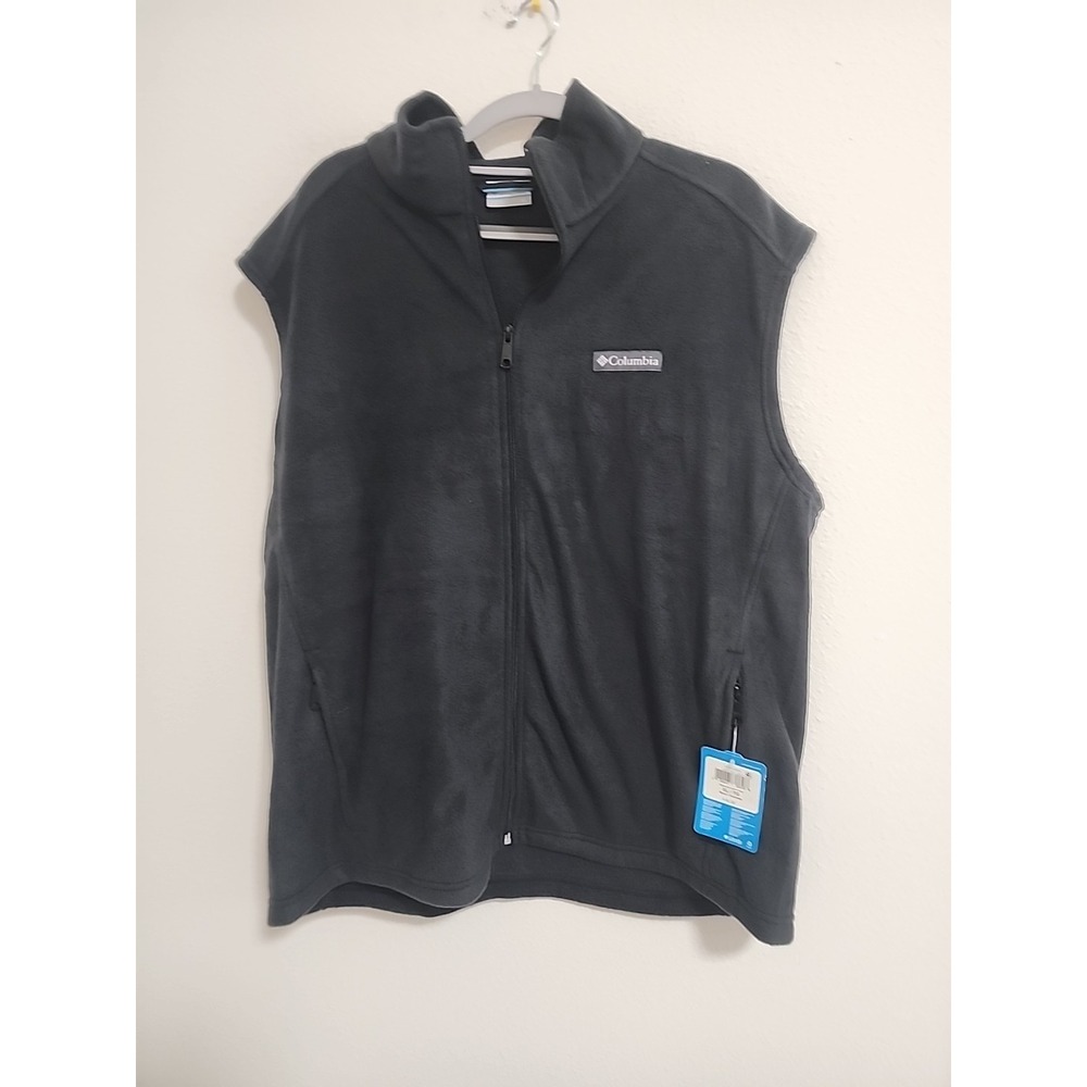 Columbia Men's XL‎ Full Zip Fleece Vest Black NWT